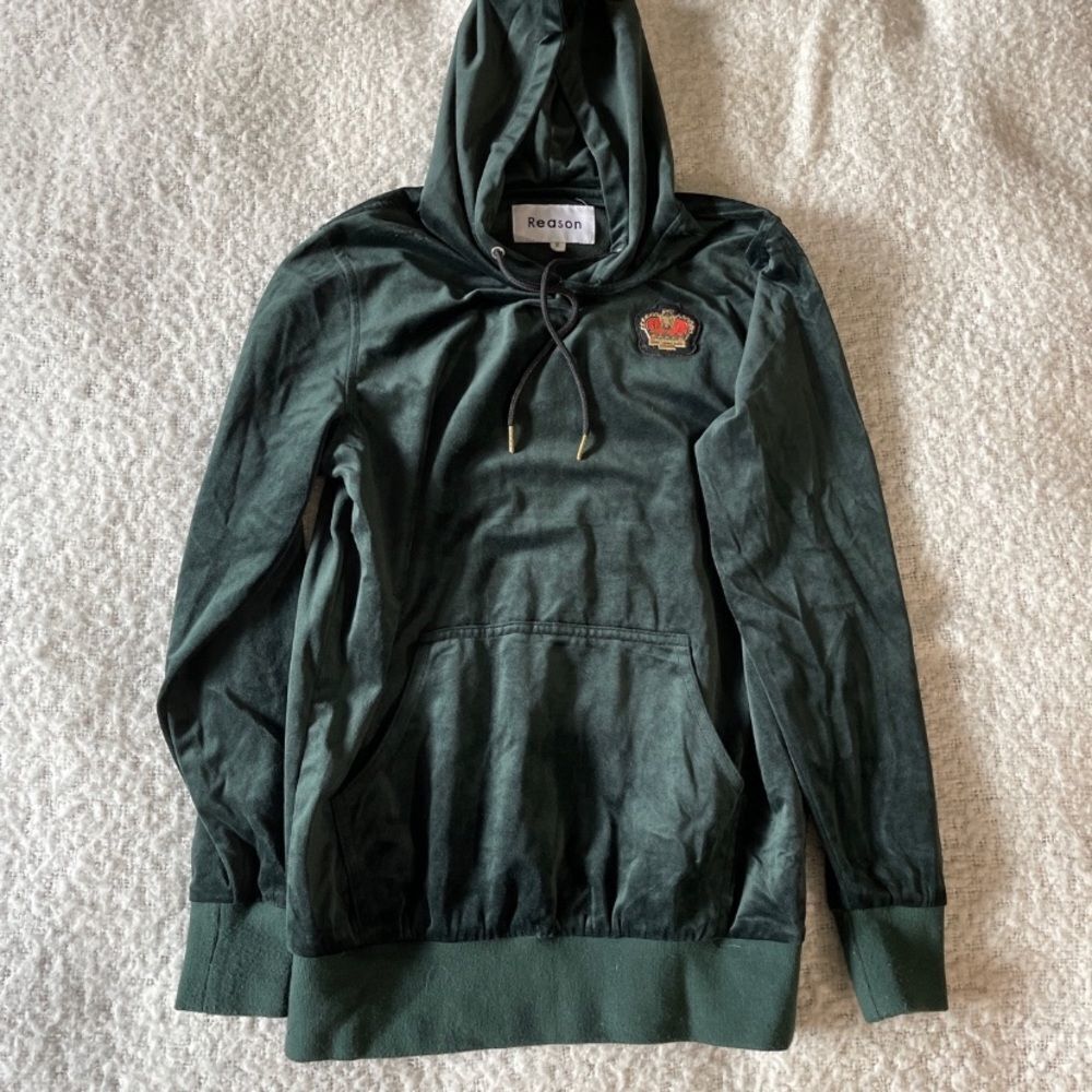 Reason velvet green hoodie small‎